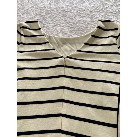 Banana Republic Factory Striped Bodycon Dress Size 8 White Knee Length - Picture 9 of 11